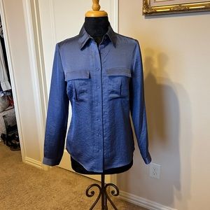 MNG by Mango - Blue Button Down - Size 6